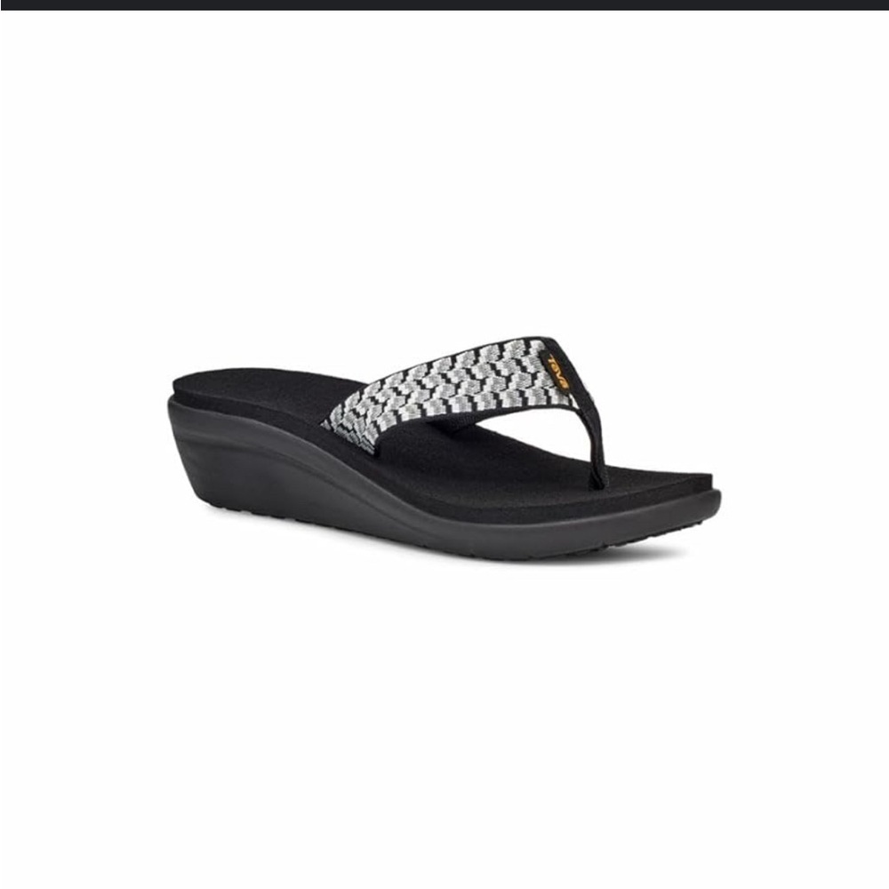 Teva Black and Silver Wedge Sandals